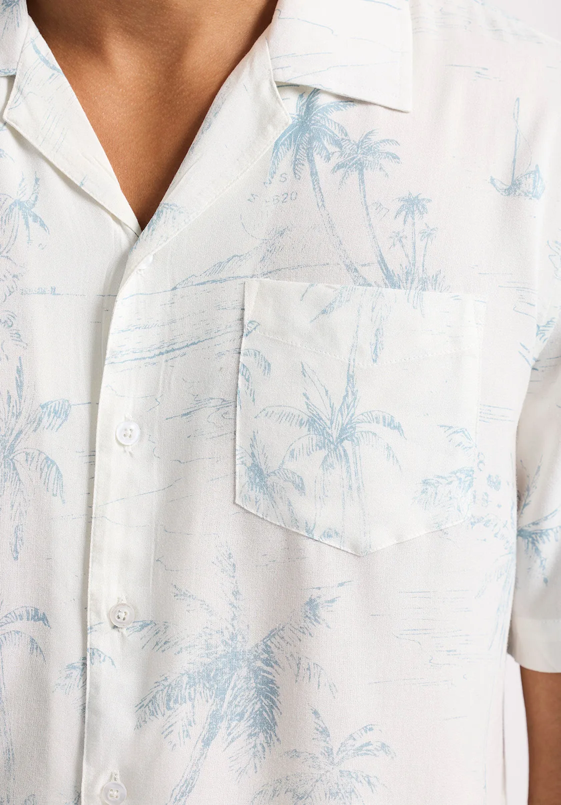 Sandro Men's Short Sleeve Printed Shirt, Milk - BM24565 sold by Buffalo David Bitton product image thumbnail 5