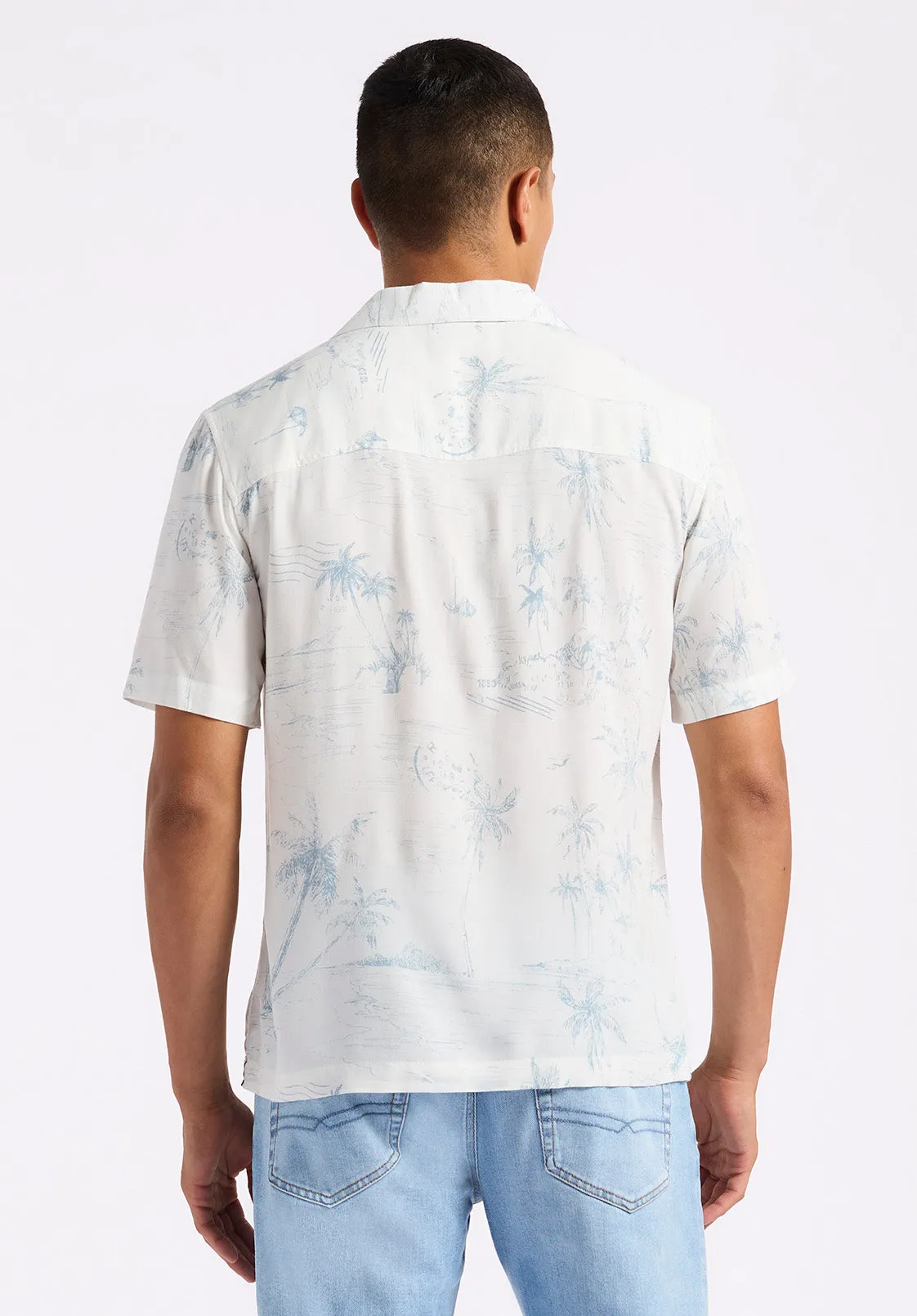 Sandro Men's Short Sleeve Printed Shirt, Milk - BM24565 sold by Buffalo David Bitton product image thumbnail 3