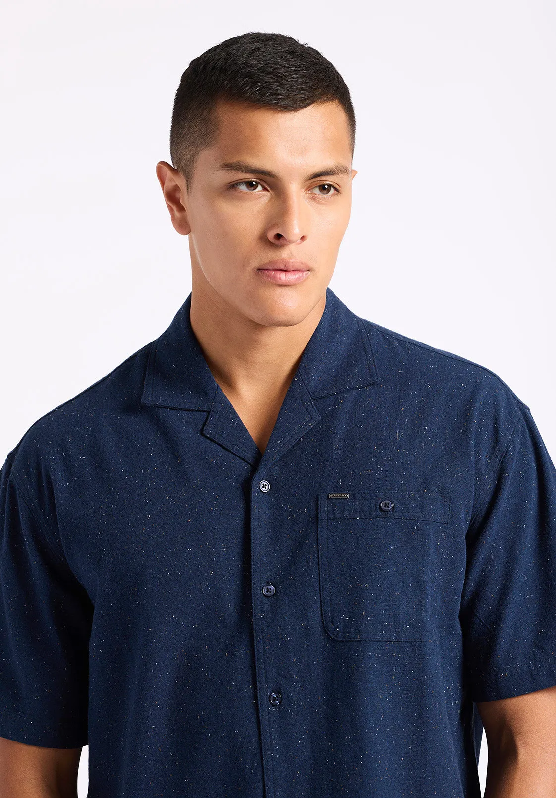 Sonix Men's Short-Sleeve Speckle Pattern Relaxed Fit Camp Shirt, Whale - BM24563 sold by Buffalo David Bitton product image thumbnail 5