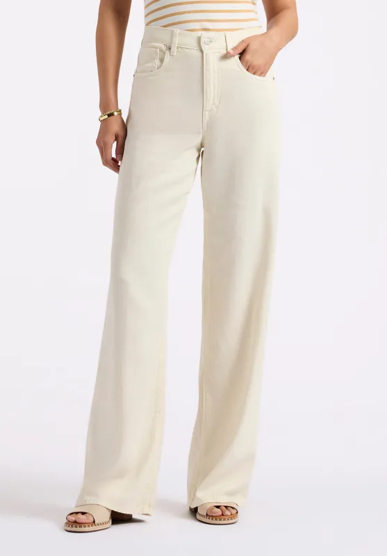 High Rise Wide Leg Addie Women's Pants, Vanilla Ice - BL16083 sold by Buffalo David Bitton