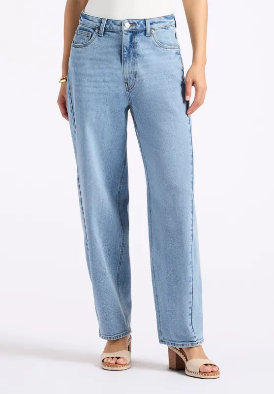 Barbara Women's High Rise Barrel Jeans, Vintage Blue - BL16072 made by Buffalo David Bitton