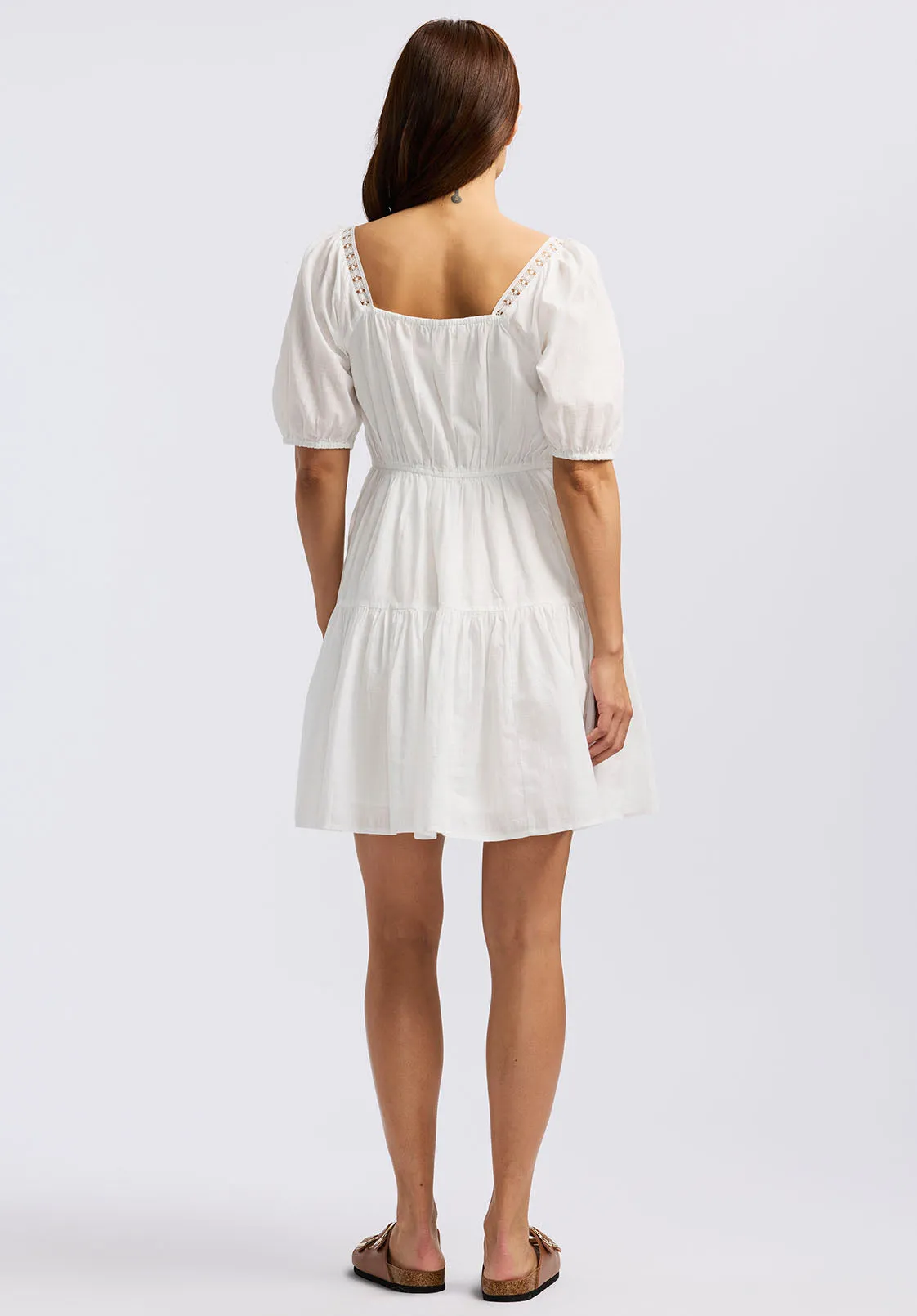 Lara Jean Women's Eyelet Trim Mini Dress, Bright White - WD0100P sold by Buffalo David Bitton product image thumbnail 3