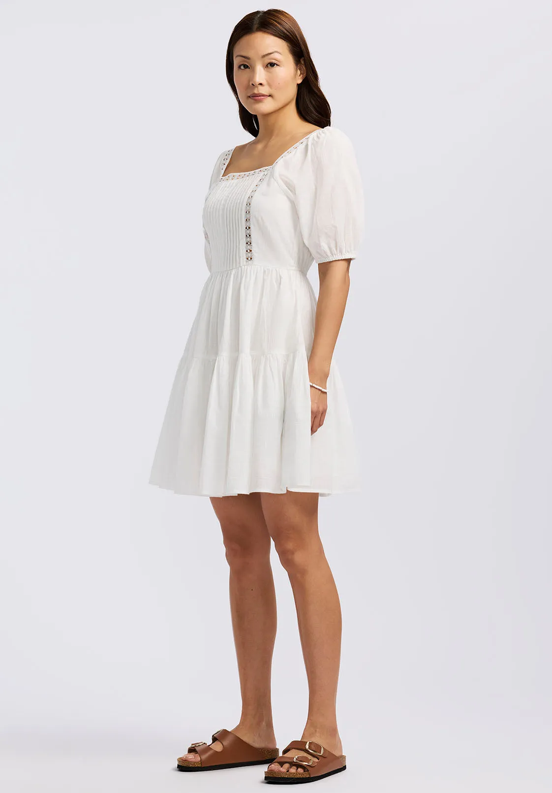 Lara Jean Women's Eyelet Trim Mini Dress, Bright White - WD0100P sold by Buffalo David Bitton product image thumbnail 2