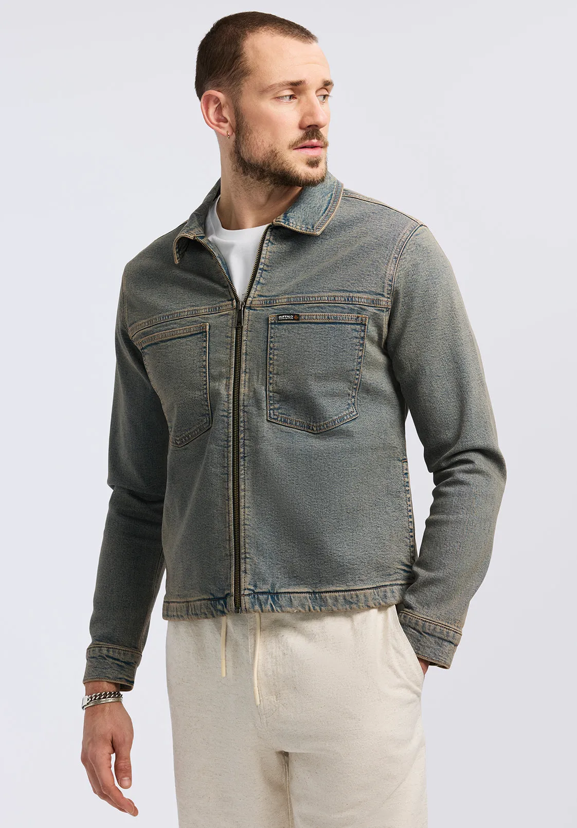Jett Men's Zip-Front Denim Jacket, Indigo - BM26087 sold by Buffalo David Bitton product image thumbnail 2