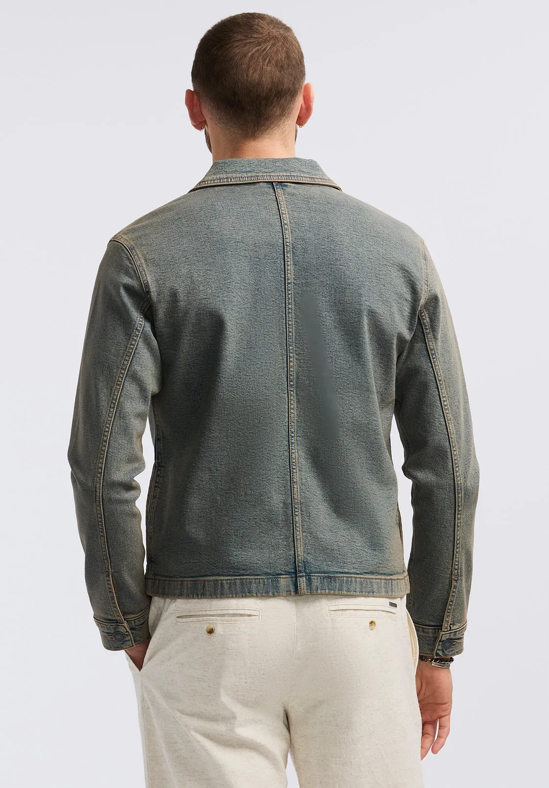 Jett Men's Zip-Front Denim Jacket, Indigo - BM26087 sold by Buffalo David Bitton product image thumbnail 3
