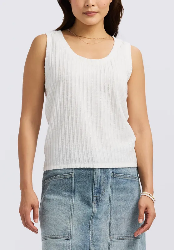 Thurryn Women's Textured Rib Knit Tank Top, Blanc - KT0192P sold by Buffalo David Bitton