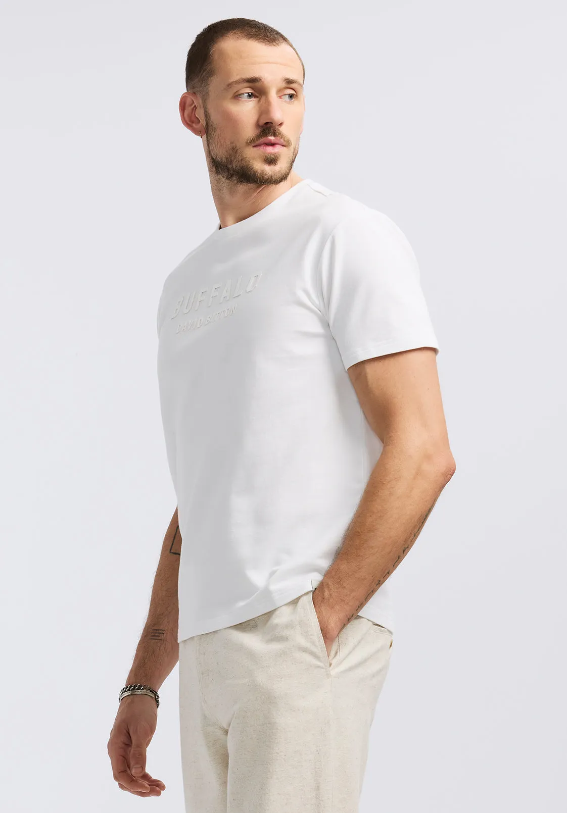 Tomba Men's Graphic T-Shirt with Raised Logo Print, White - BM24728 sold by Buffalo David Bitton product image thumbnail 2