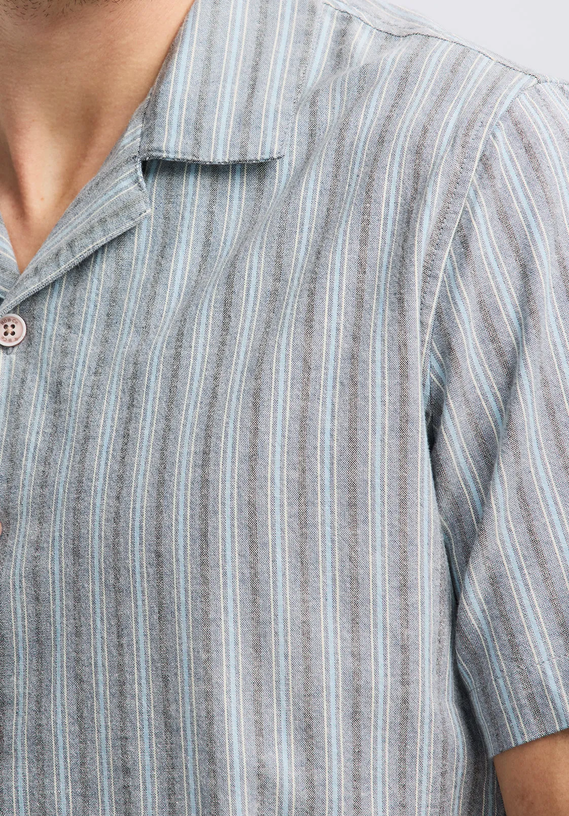 Salaman Men's Short-Sleeve Striped Camp Shirt, Whale - BM24619 sold by Buffalo David Bitton product image thumbnail 5