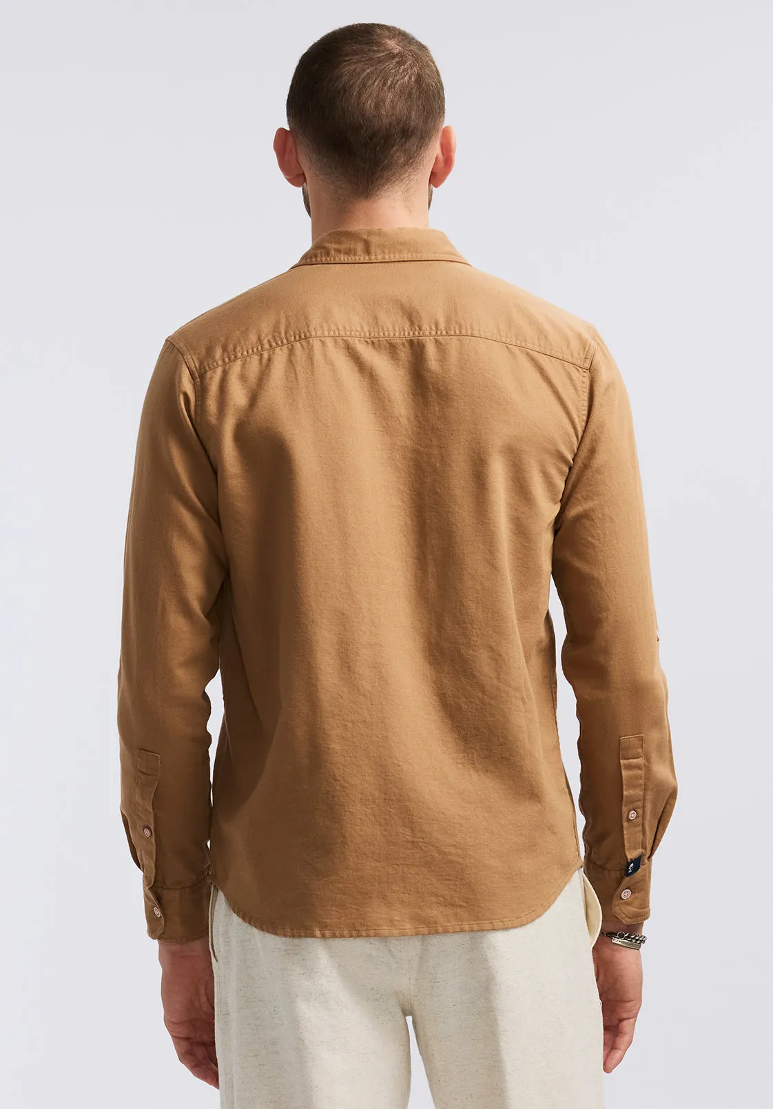 Simbio Men's Long-Sleeve Linen Blend Fitted Shirt, Woodsmoke - BM24617 sold by Buffalo David Bitton product image thumbnail 3