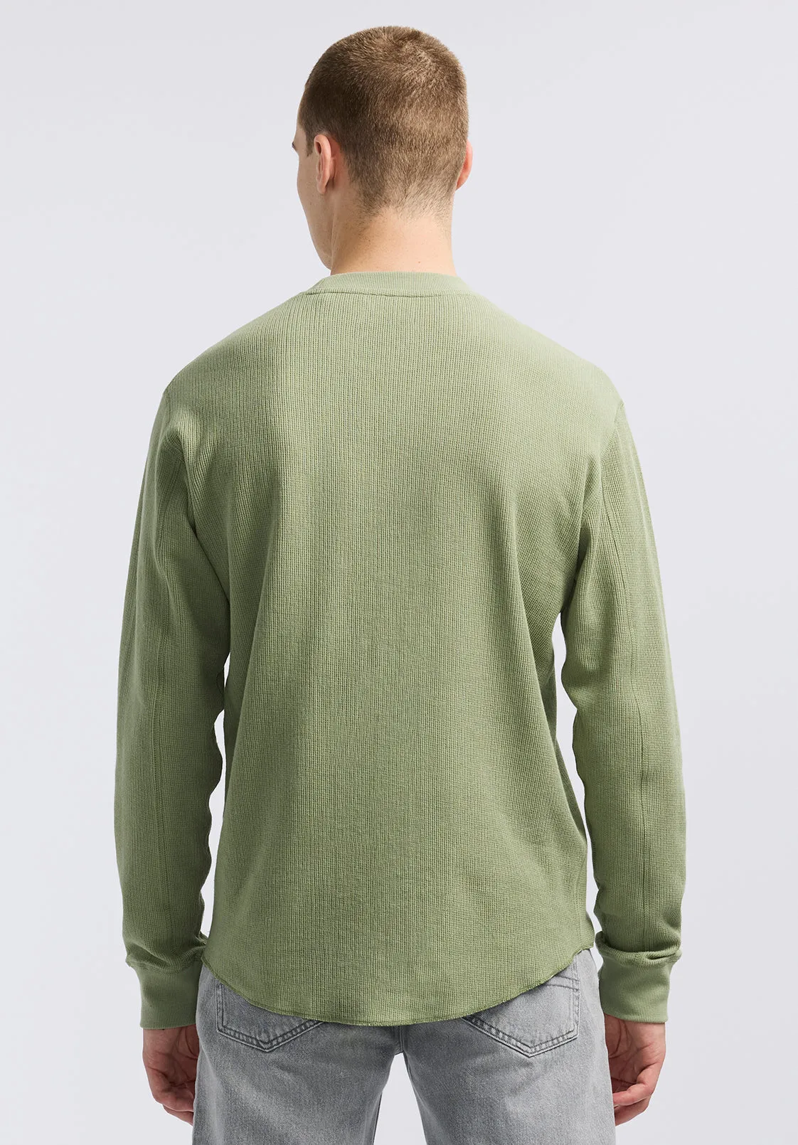 Kaleb Men's Long-Sleeve Crewneck Top, Hedge Green - BM24624 sold by Buffalo David Bitton product image thumbnail 4