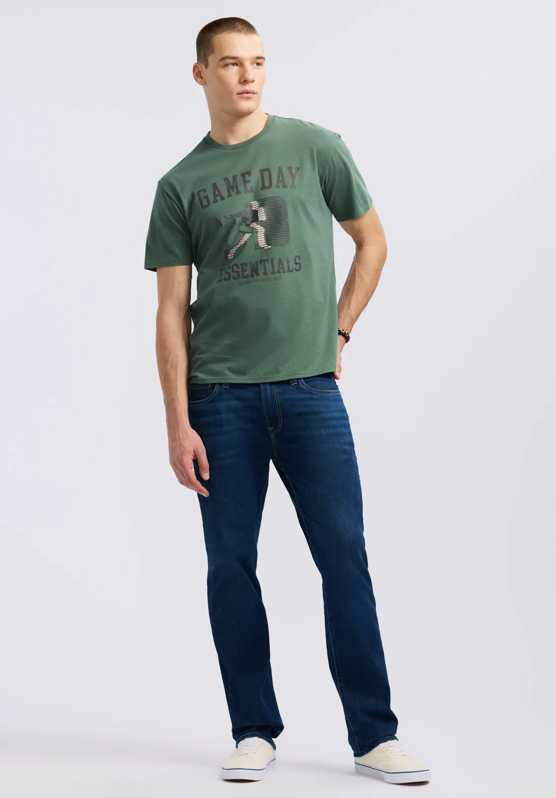 Titus Men's Graphic T-Shirt with Game Day Essentials Print, Dark Forest - BM24710 sold by Buffalo David Bitton product image thumbnail 4