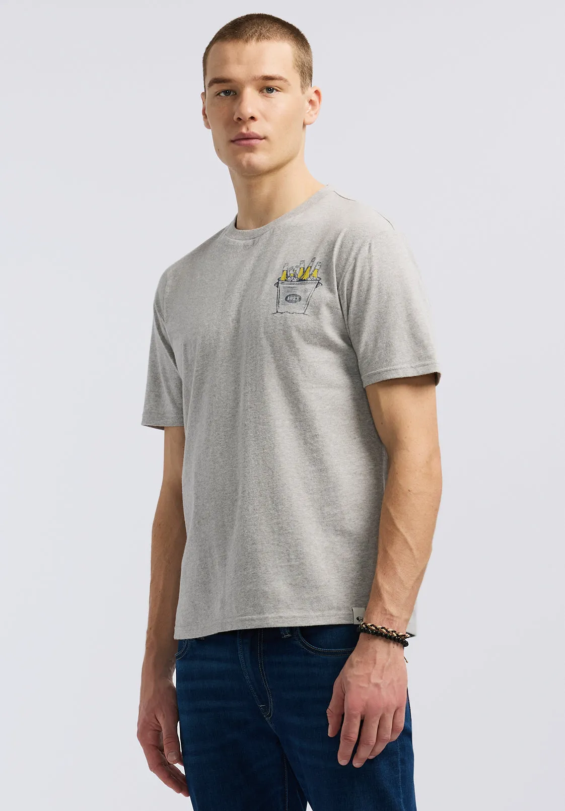 Thirsk Men's Graphic T-Shirt with Spirit of Summer Print, Heather Grey - BM24659 sold by Buffalo David Bitton product image thumbnail 2