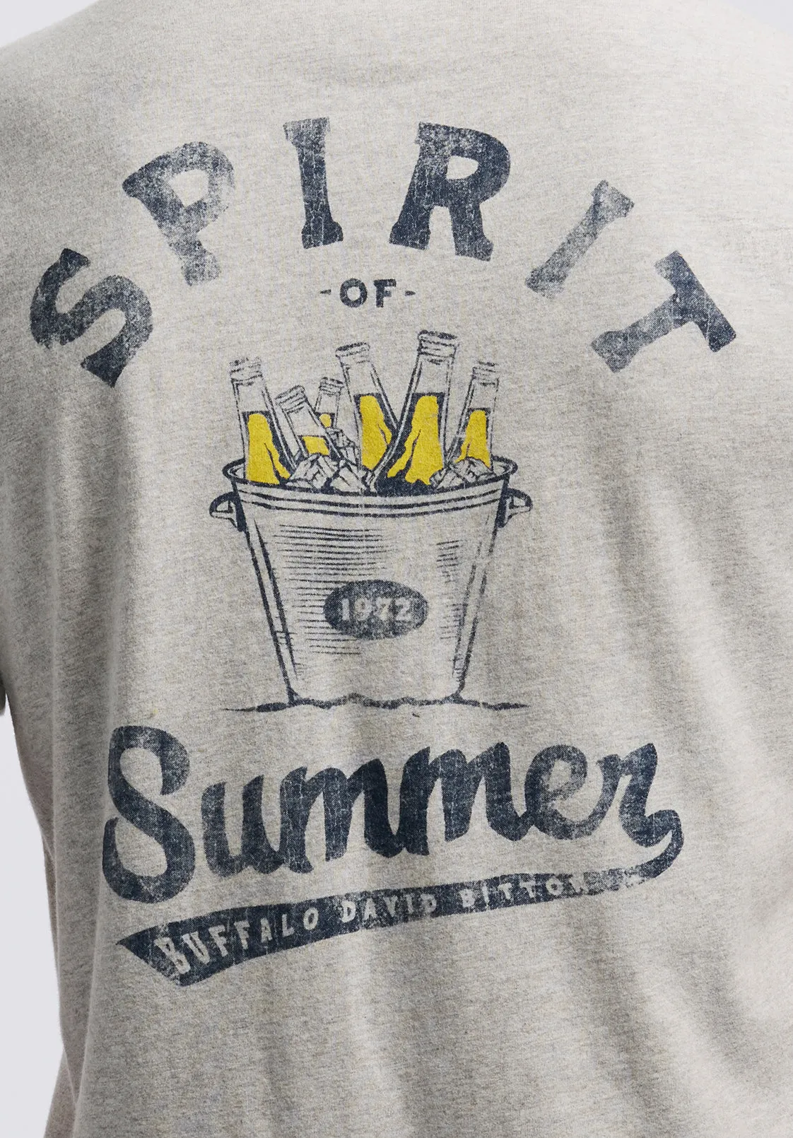Thirsk Men's Graphic T-Shirt with Spirit of Summer Print, Heather Grey - BM24659 sold by Buffalo David Bitton product image thumbnail 5
