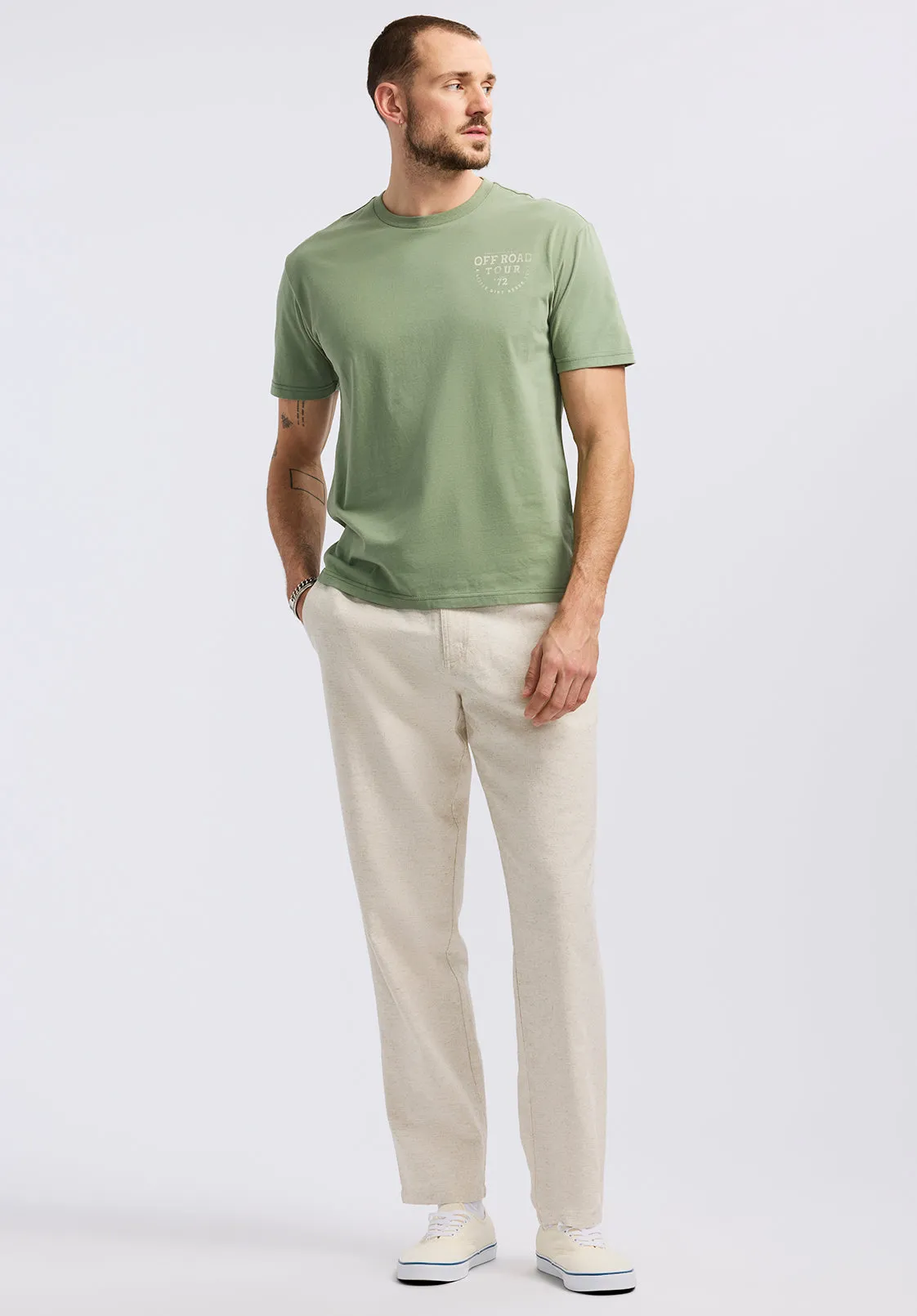 Toffroad Men's Graphic T-Shirt with Off Road Tour Print, Hedge Green - BM24657 sold by Buffalo David Bitton product image thumbnail 4