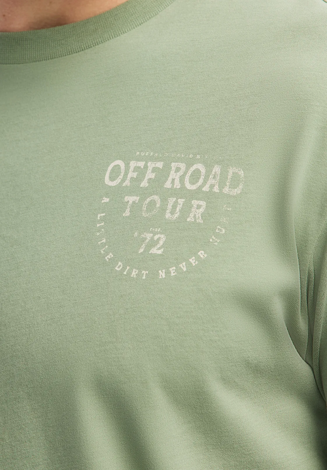 Toffroad Men's Graphic T-Shirt with Off Road Tour Print, Hedge Green - BM24657 sold by Buffalo David Bitton product image thumbnail 5