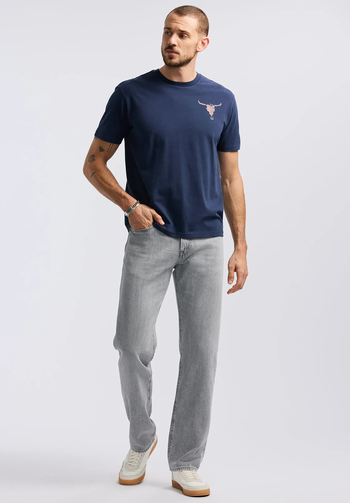 Tundla Men's Graphic T-Shirt with Buffalo Skull Print, Whale - BM24658 sold by Buffalo David Bitton product image thumbnail 4