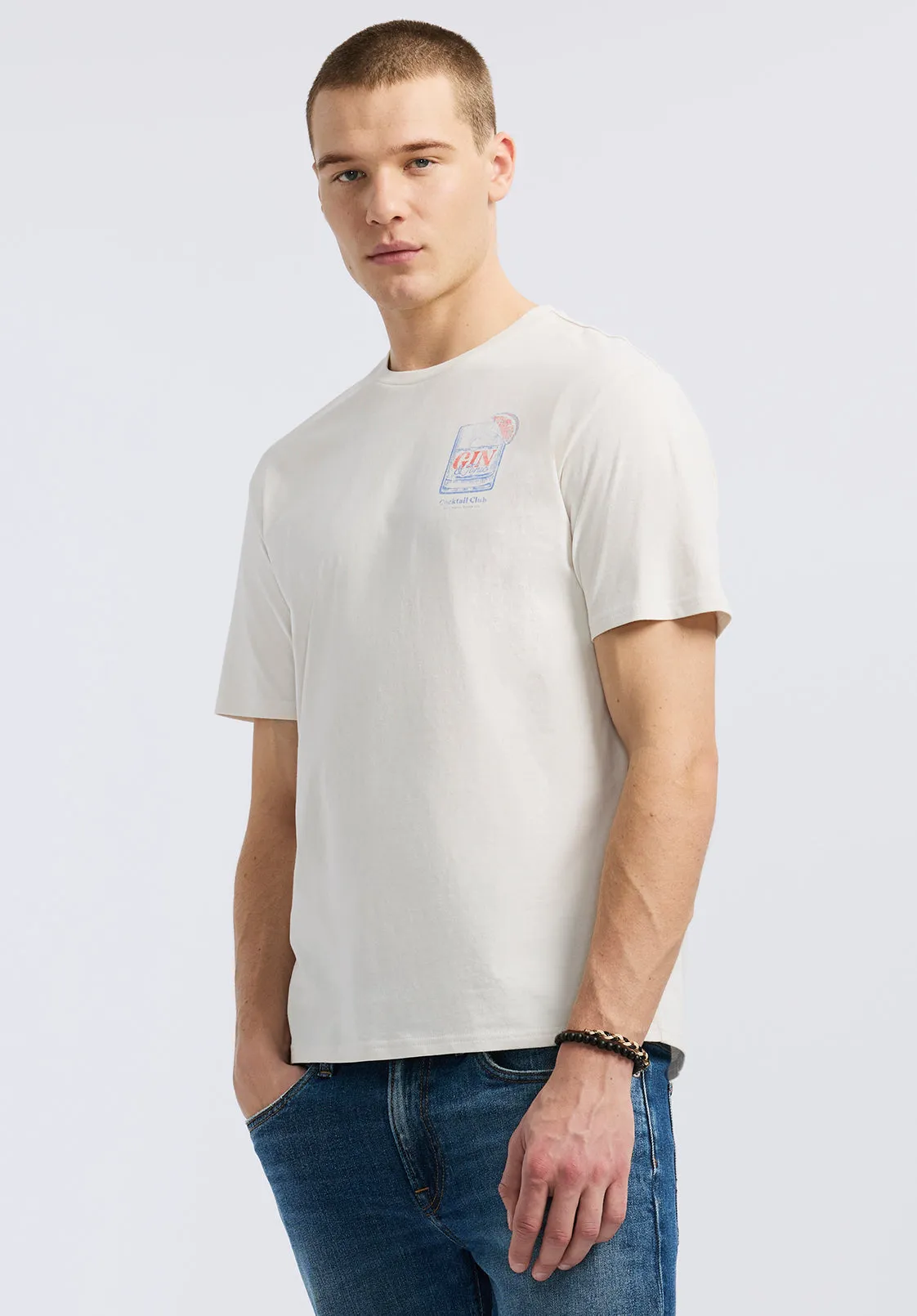 Torpoint Men's Graphic T-Shirt with Gin & Tonic Print, Milk - BM24654 sold by Buffalo David Bitton product image thumbnail 2