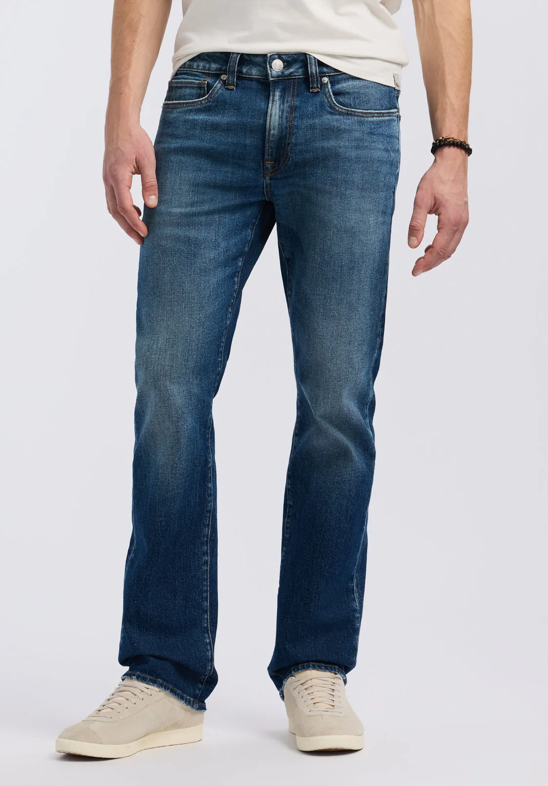 Relaxed Straight Driven Men's Jeans, Indigo Sanded - BM26059 sold by Buffalo David Bitton