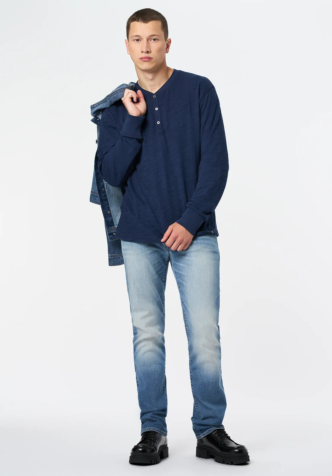 Kandid Men's Long-Sleeve Relaxed Henley Top, Whale - BM24660 sold by Buffalo David Bitton product image thumbnail 3