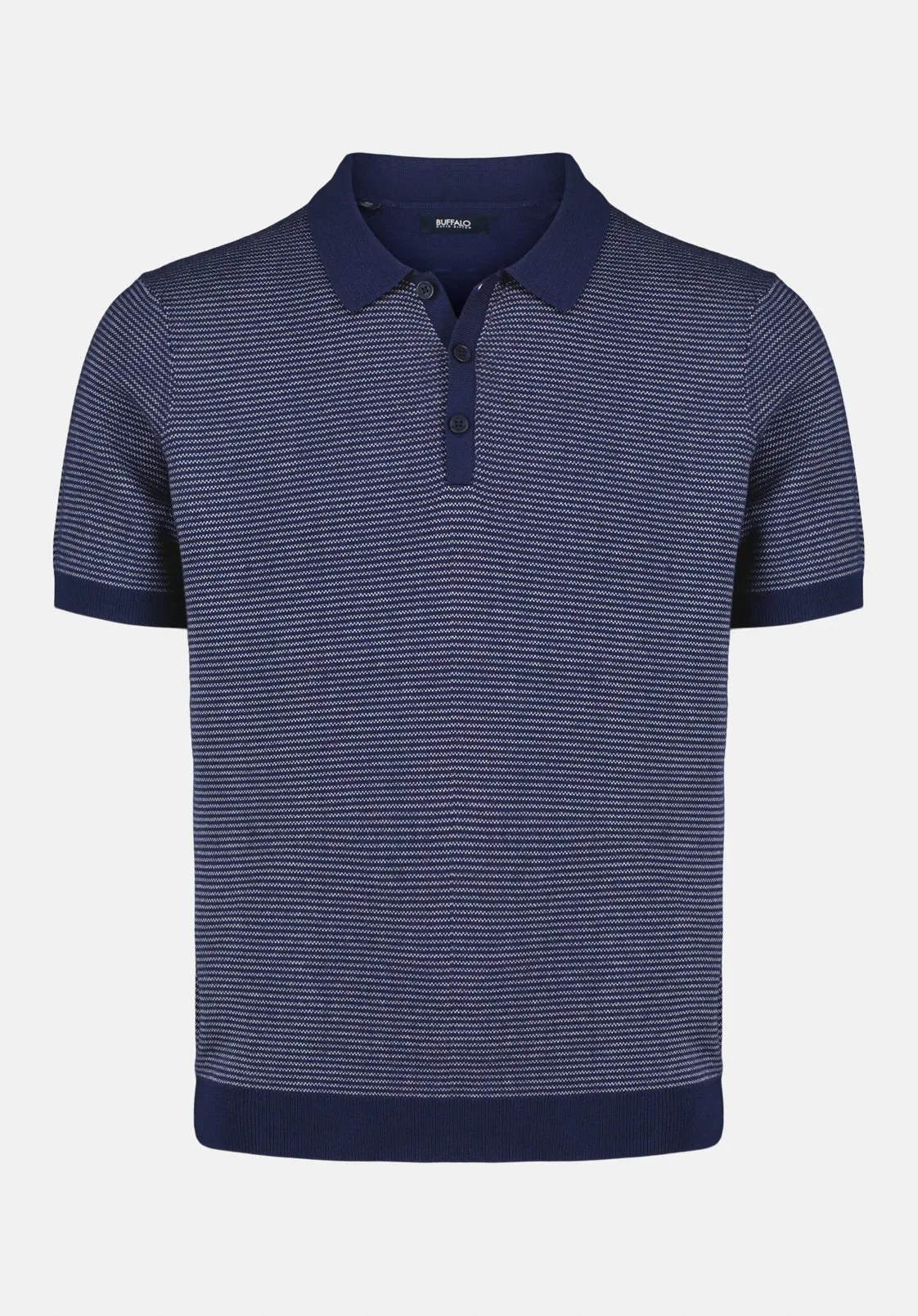 Walbert Men's Short-Sleeve Striped Sweater Polo, Whale - BM24696 sold by Buffalo David Bitton product image thumbnail 5