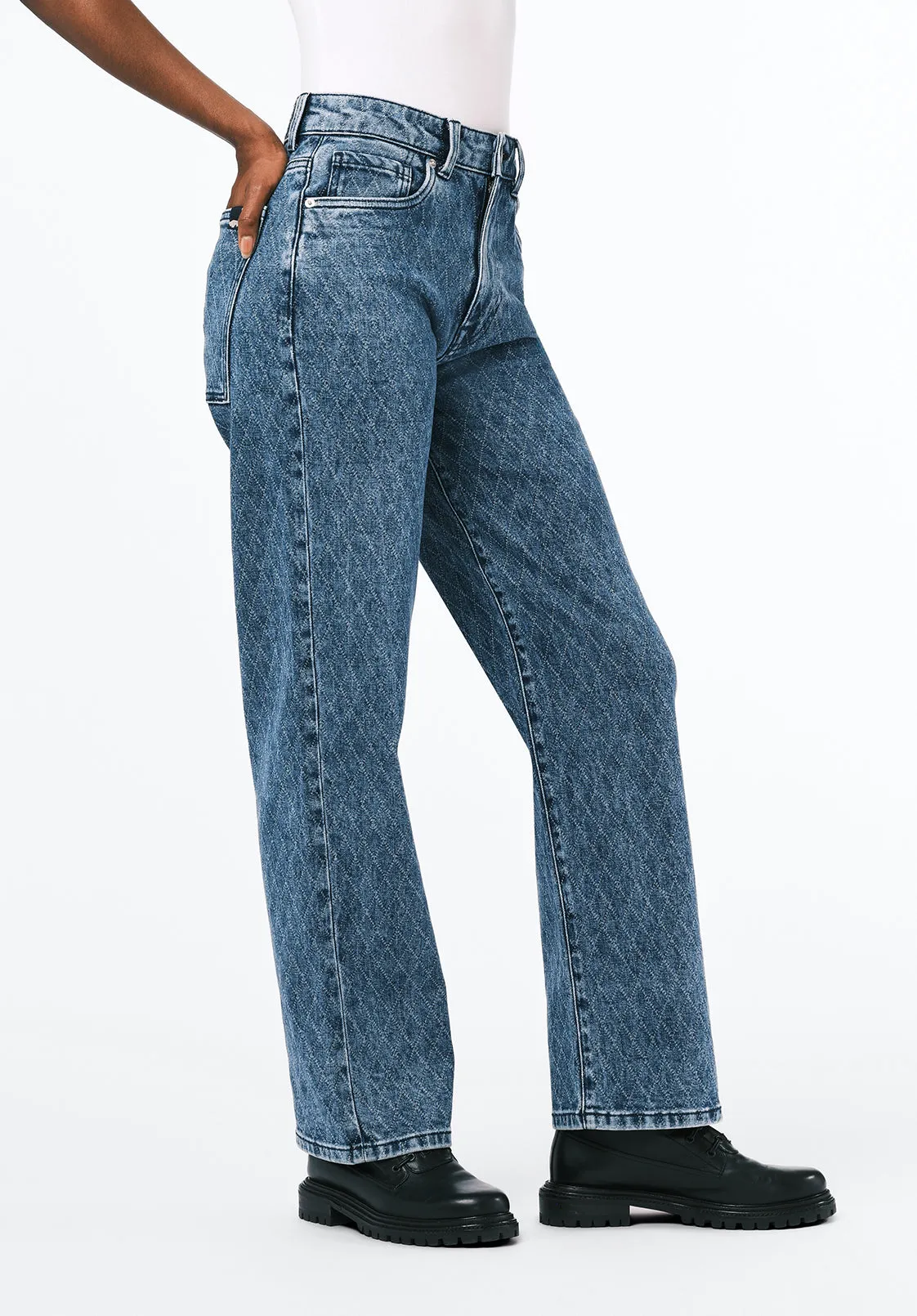 Super High Rise Loose Straight Jane Women's Jeans, Sanded and Contrasted - BL16117 sold by Buffalo David Bitton product image thumbnail 2