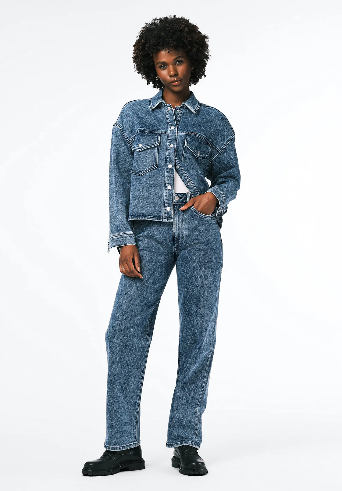 Super High Rise Loose Straight Jane Women's Jeans, Sanded and Contrasted - BL16117 sold by Buffalo David Bitton product image thumbnail 4