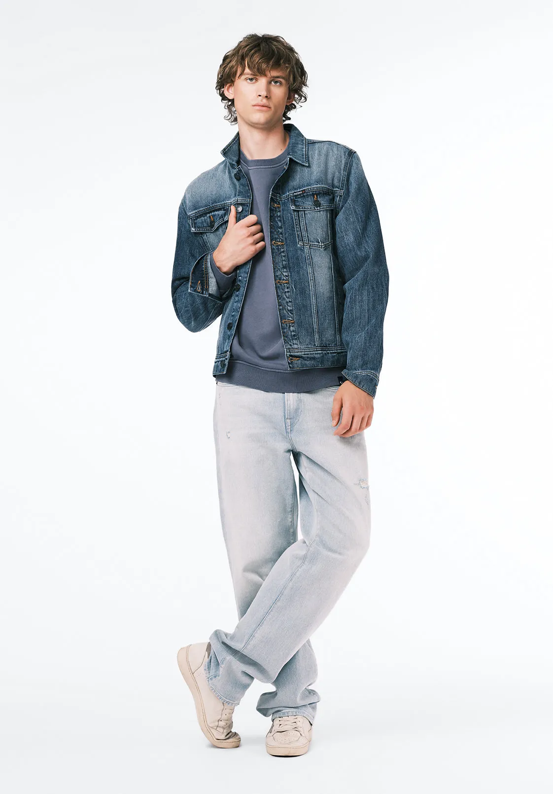 Famke Men's Relaxed Crewneck Sweatshirt, Mirage - BM24742 sold by Buffalo David Bitton product image thumbnail 4