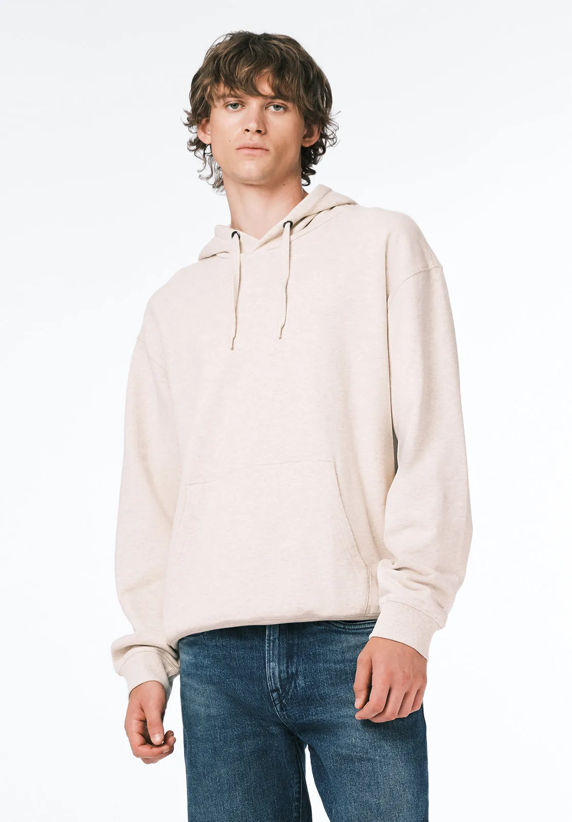 Finley Men's Relaxed Hooded Sweatshirt, Heather Beige - BM24741 sold by Buffalo David Bitton