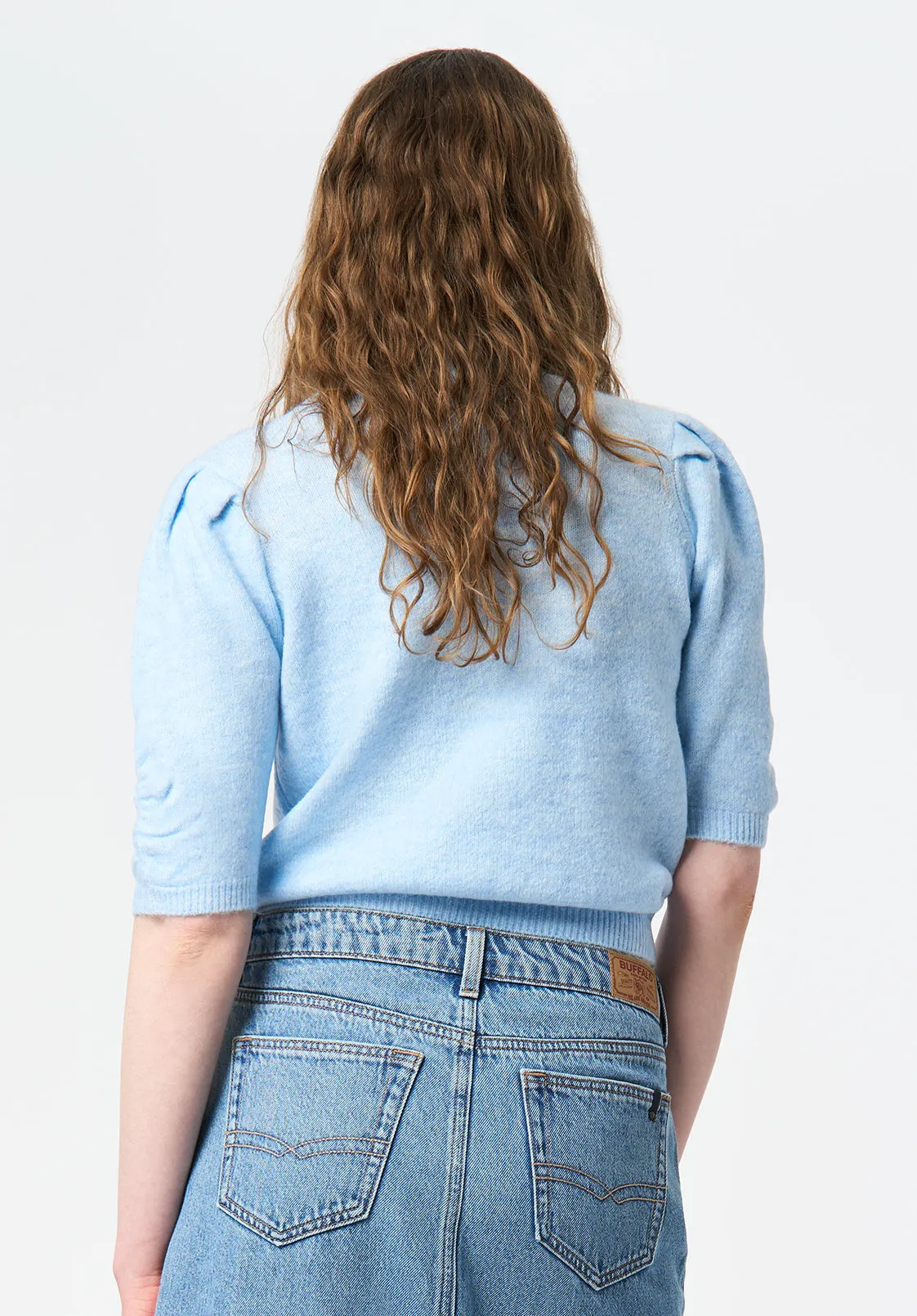 Bettey Women's Puff Sleeve Sweater, Lt Blue - SW0137 sold by Buffalo David Bitton product image thumbnail 3