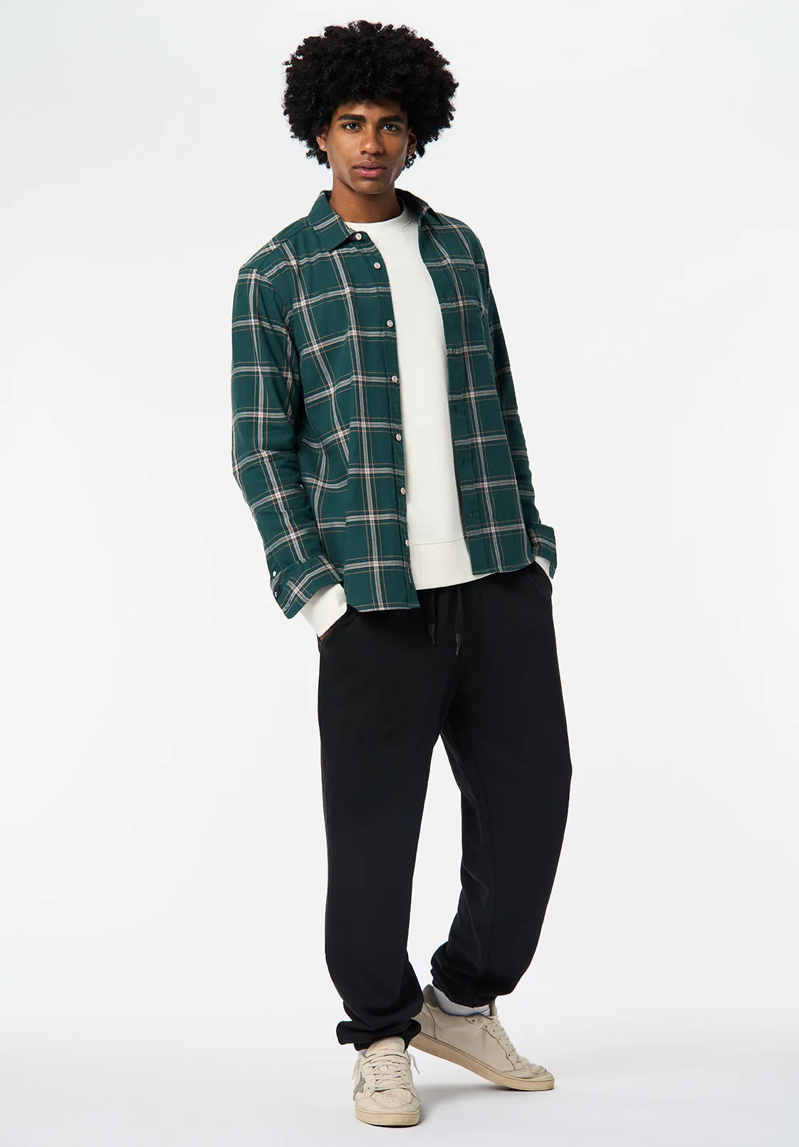 Sago Men’s Long-Sleeve Plaid Shirt, Deep Teal - BM24689 sold by Buffalo David Bitton product image thumbnail 3