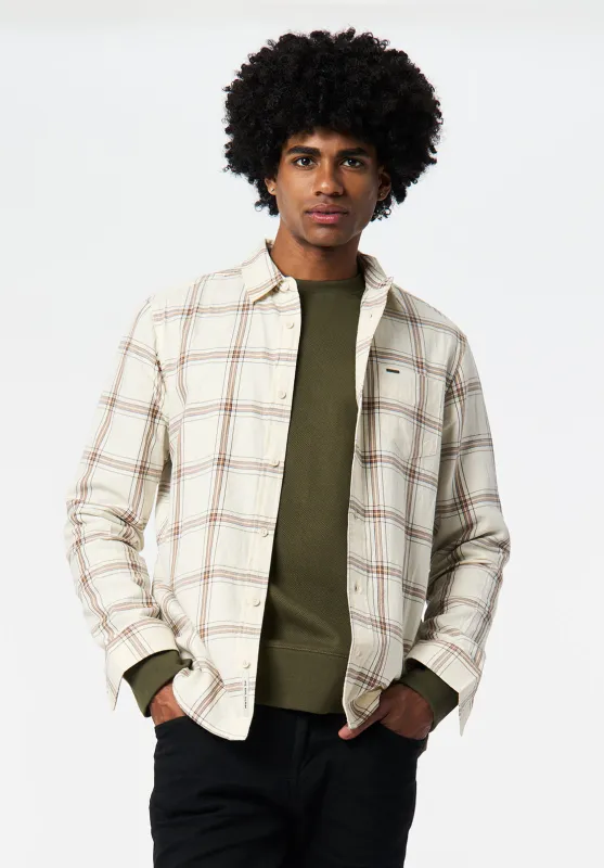 Sago Men’s Long-Sleeve Plaid Shirt, Buttercream - BM24689 sold by Buffalo David Bitton