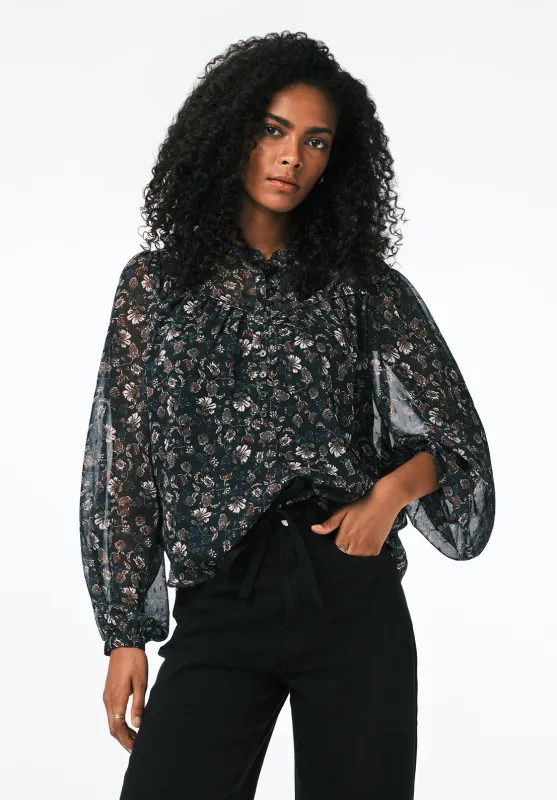 Clara Anne Women's Sheer Floral Button-Front Blouse, Vintage Floral - WT0205 sold by Buffalo David Bitton