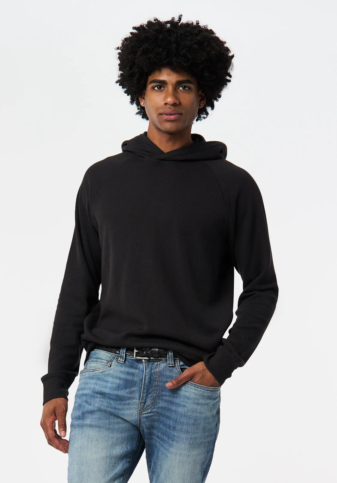 Kimber Men's Relaxed Hooded Top, Black - BM24668 sold by Buffalo David Bitton