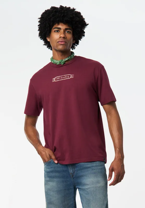 Tymon Men's Graphic T-Shirt with 4Wheels Print, Maroon Banner - BM24717 sold by Buffalo David Bitton