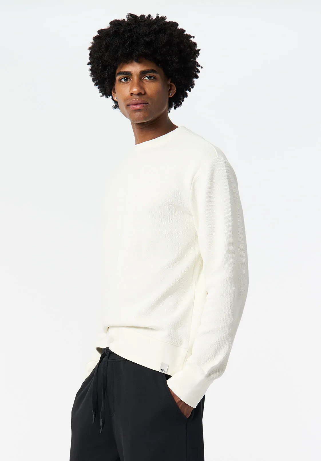 Kaya Men's Relaxed Crewneck Sweatshirt, Milk - BM24671 sold by Buffalo David Bitton product image thumbnail 2