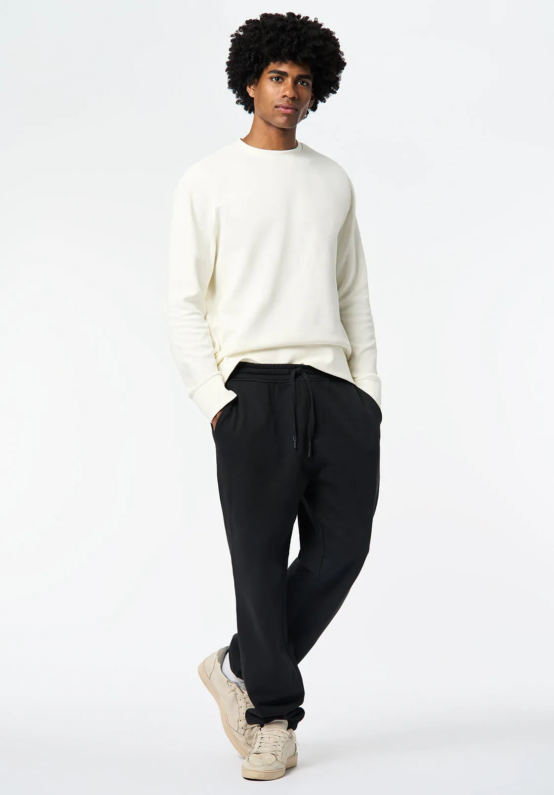 Kaya Men's Relaxed Crewneck Sweatshirt, Milk - BM24671 sold by Buffalo David Bitton product image thumbnail 4
