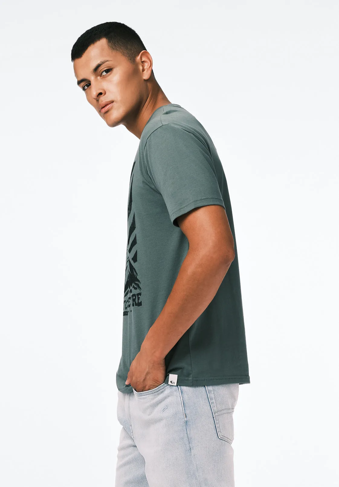 Trelan Men's Graphic T-Shirt with Eagle Print, Dark Forest - BM24725 sold by Buffalo David Bitton product image thumbnail 2