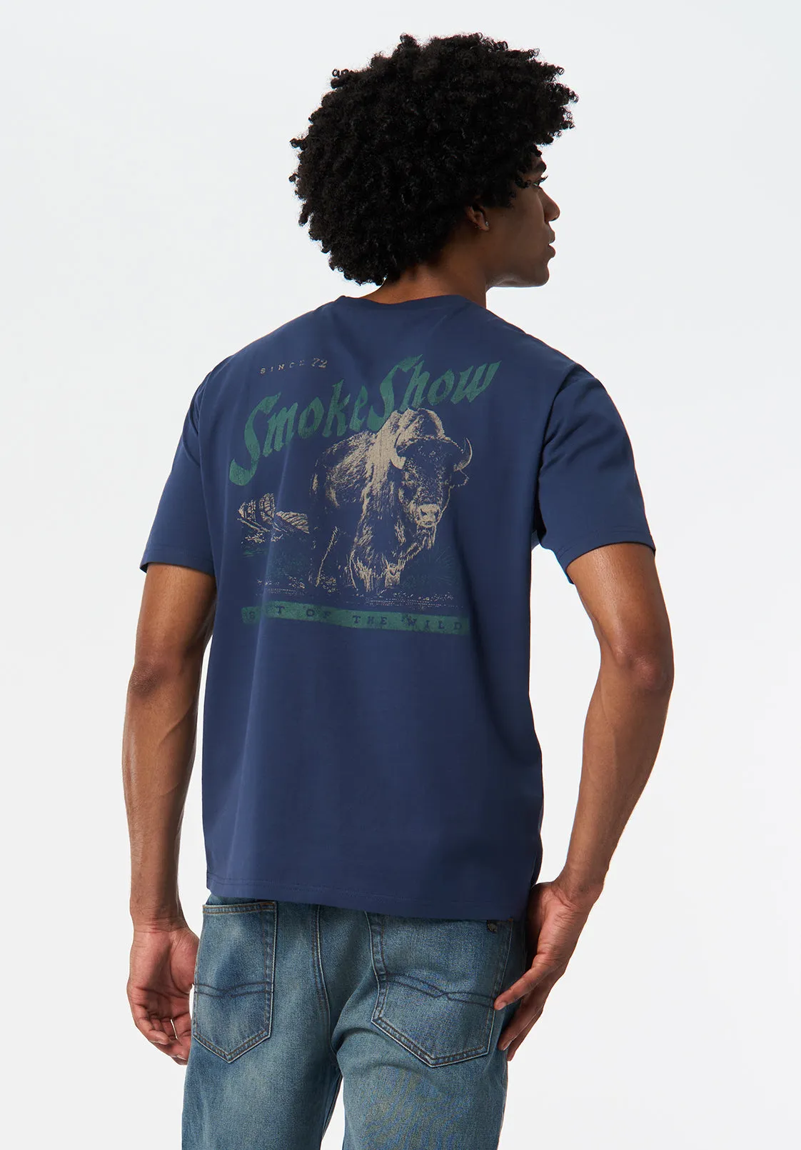 Tarek Men's Graphic T-Shirt with Smoke Show Print, Whale - BM24713 sold by Buffalo David Bitton product image thumbnail 2