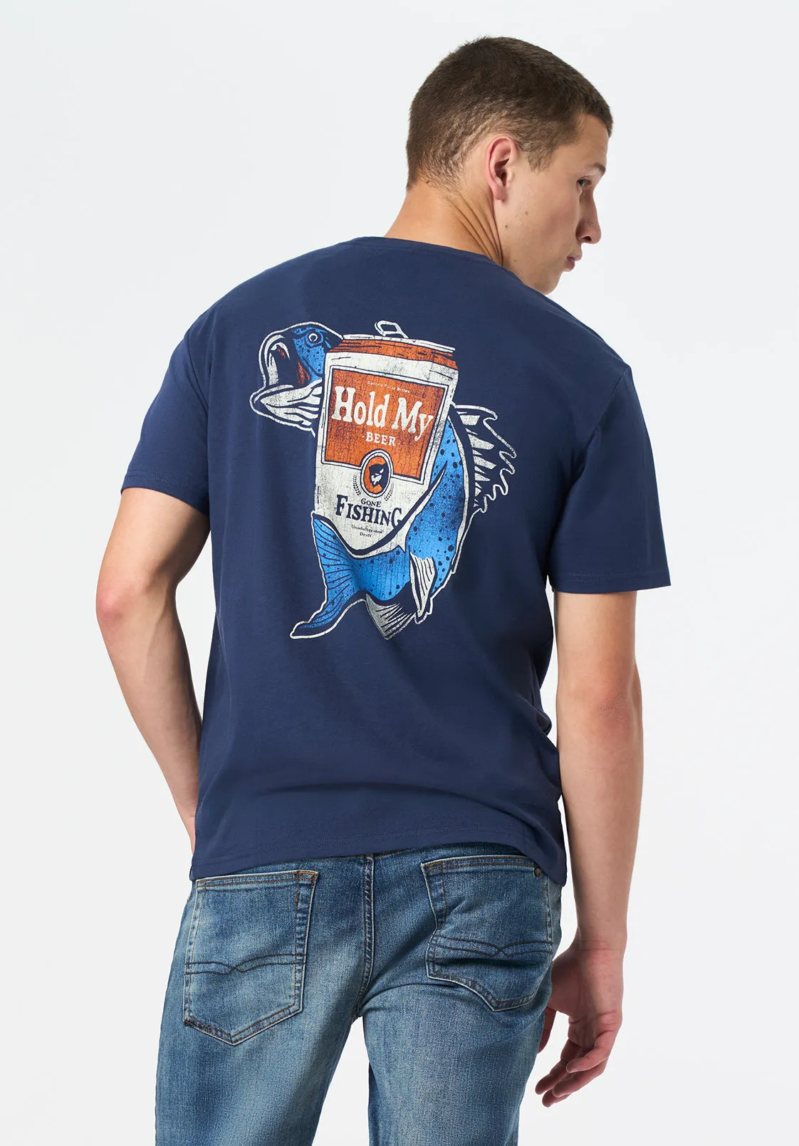 Tiernan Men's Graphic T-Shirt with Beer and Fishing Print, Whale - BM24706 sold by Buffalo David Bitton product image thumbnail 2
