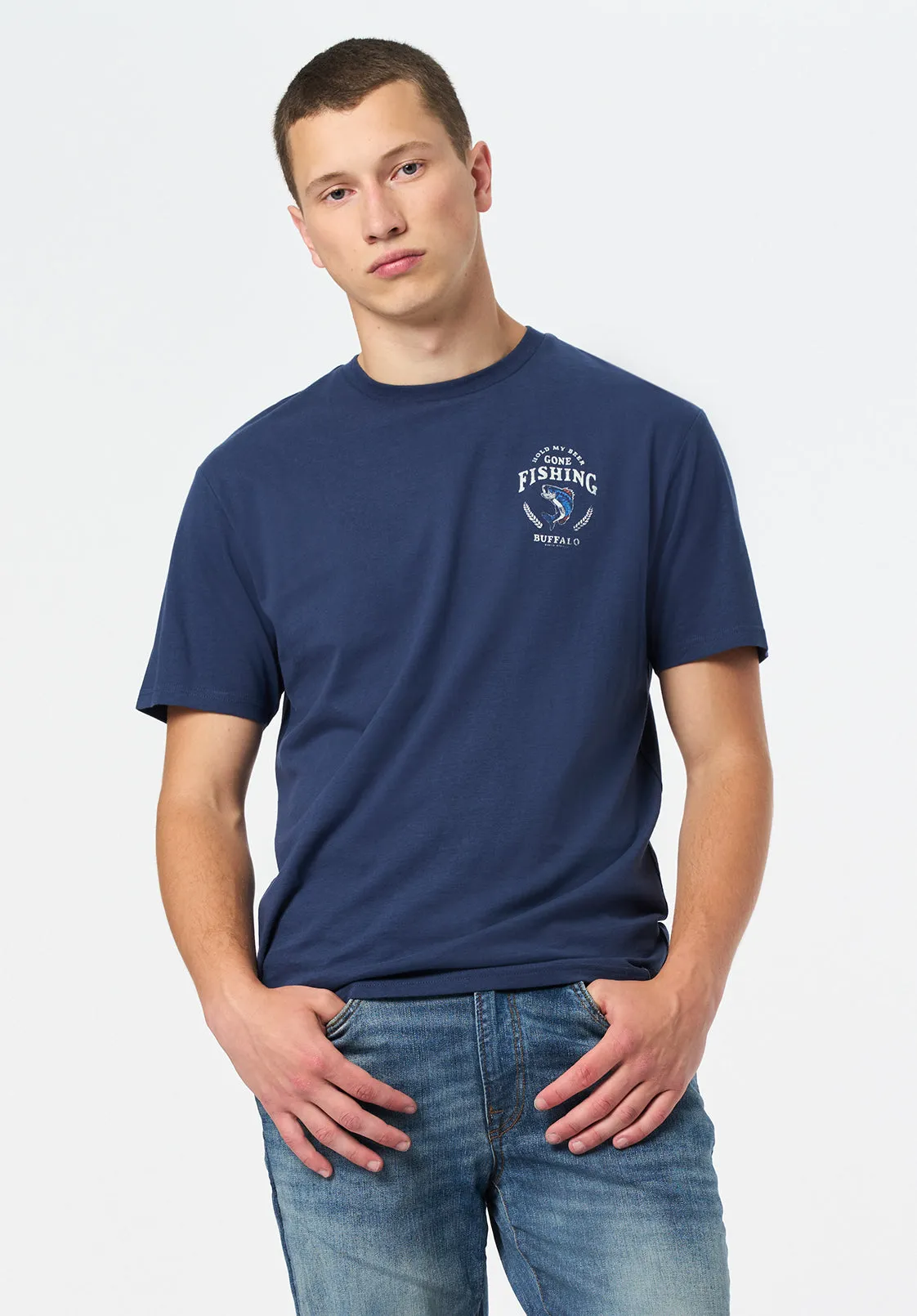 Tiernan Men's Graphic T-Shirt with Beer and Fishing Print, Whale - BM24706 sold by Buffalo David Bitton