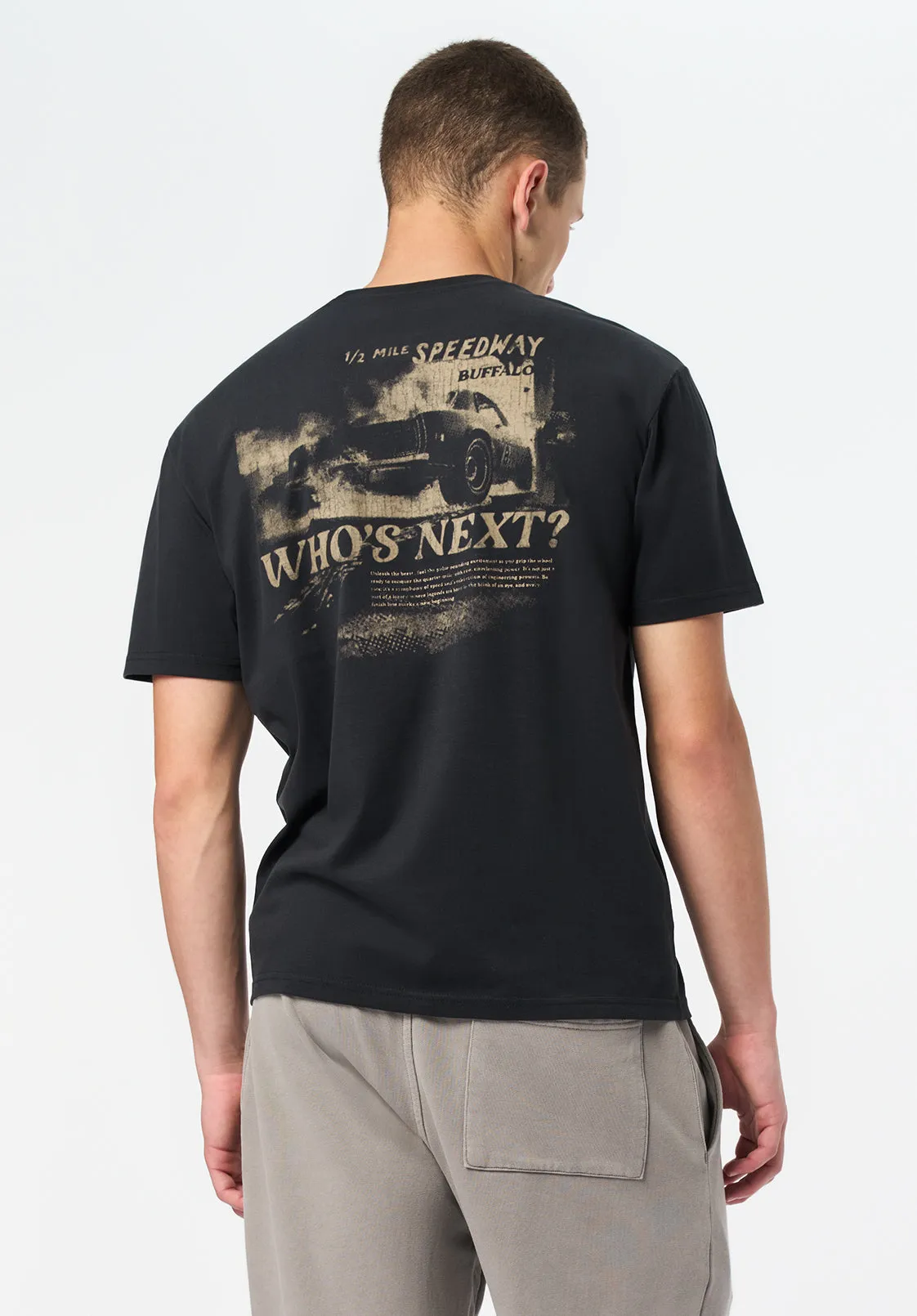 Thane Men's Graphic T-Shirt with Speedway Print, Black - BM24709 sold by Buffalo David Bitton product image thumbnail 2