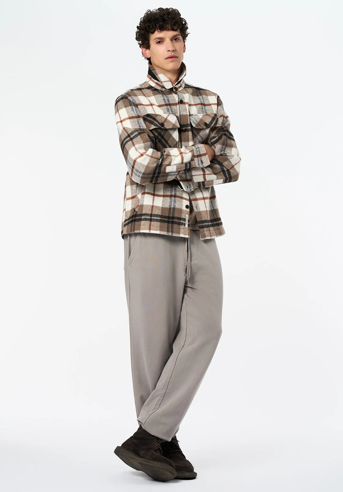 Jace Men's Plaid Shacket, Milk - BM24723 sold by Buffalo David Bitton product image thumbnail 4