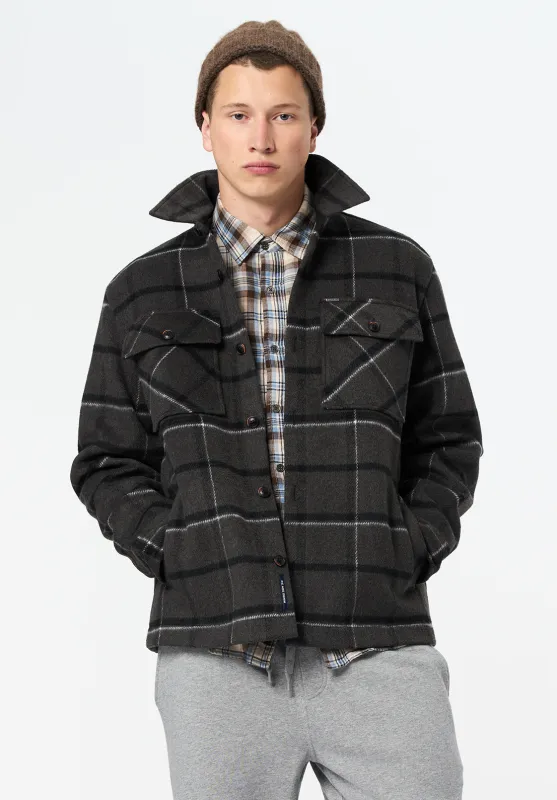 Jace Men's Plaid Shacket, Charcoal - BM24723 sold by Buffalo David Bitton