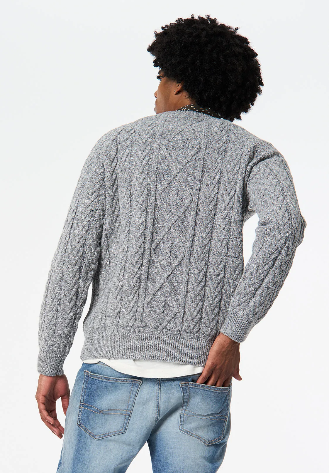 Walder Men's Relaxed Cable Knit Sweater, Charlie - BM24771 sold by Buffalo David Bitton product image thumbnail 3