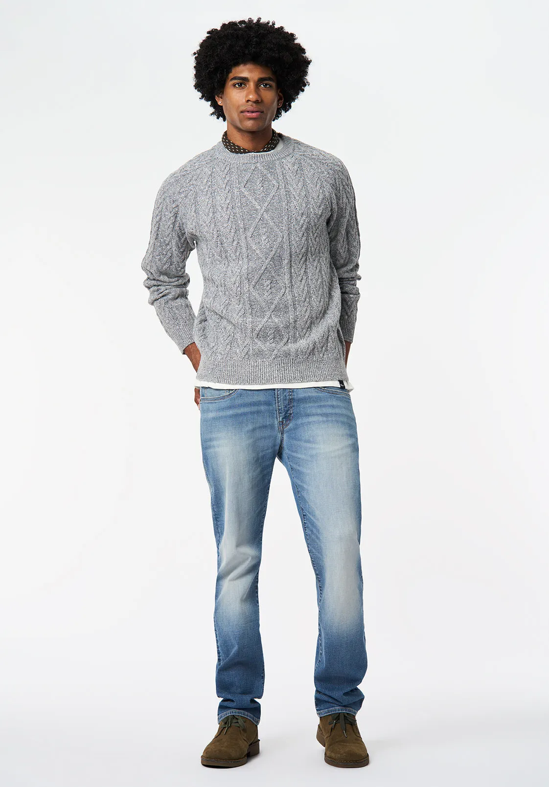Walder Men's Relaxed Cable Knit Sweater, Charlie - BM24771 sold by Buffalo David Bitton product image thumbnail 4