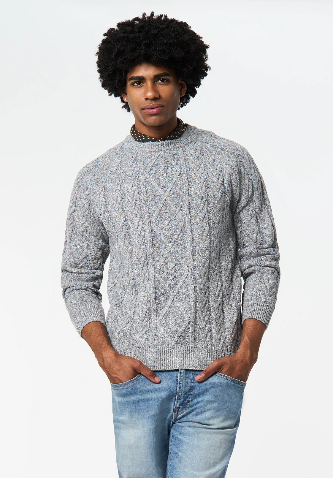 Walder Men's Relaxed Cable Knit Sweater, Charlie - BM24771 sold by Buffalo David Bitton
