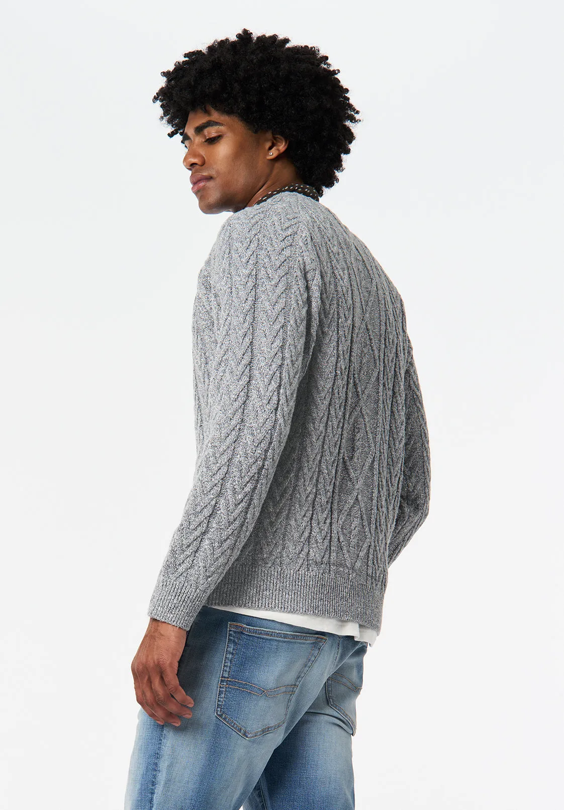 Walder Men's Relaxed Cable Knit Sweater, Charlie - BM24771 sold by Buffalo David Bitton product image thumbnail 2