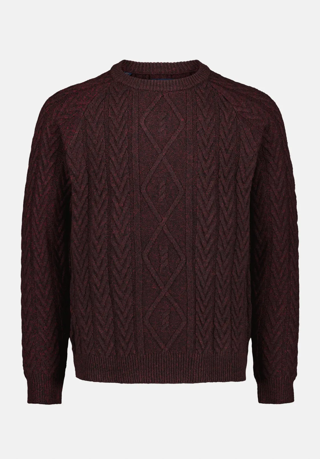 Walder Men's Relaxed Cable Knit Sweater, Maroon Banner - BM24771 sold by Buffalo David Bitton product image thumbnail 5