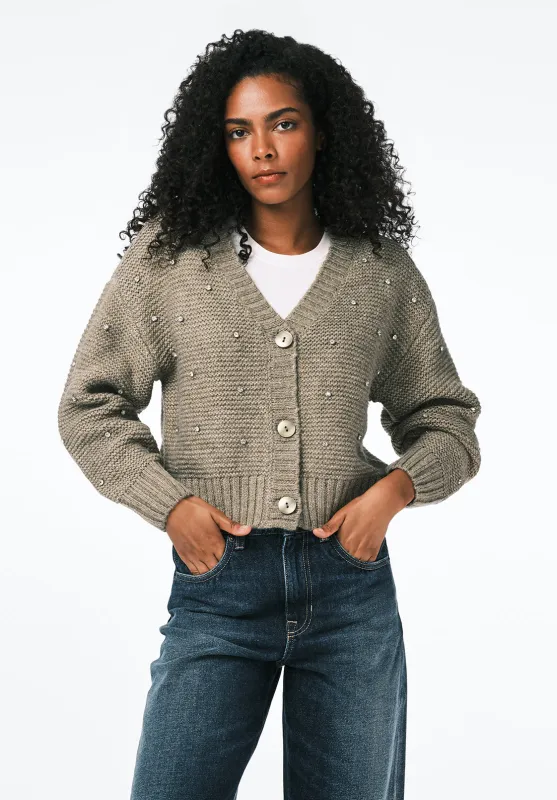 Odilia Women's Embellished Knit Button-Up Cardigan, Dk Green - SW0163 sold by Buffalo David Bitton