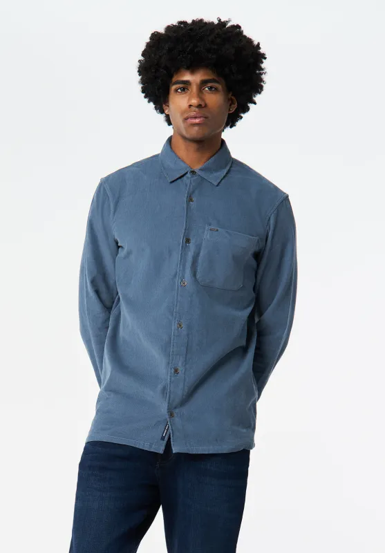 Sinclair Men’s Long-Sleeve Corduroy Shirt with Chest Pocket, Mirage - BM24772 sold by Buffalo David Bitton